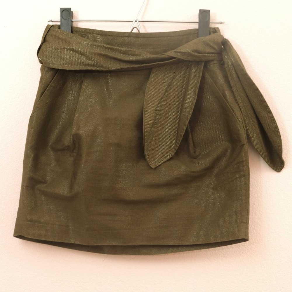 Armani Exchange Gold sheen khaki mini skirt size 0